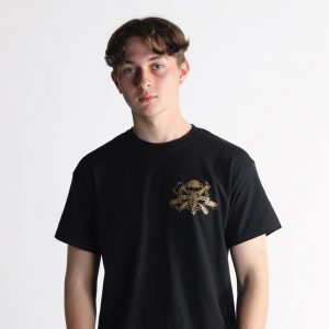 The Bearded Brewery Gold Logo Black T-Shirt, Front